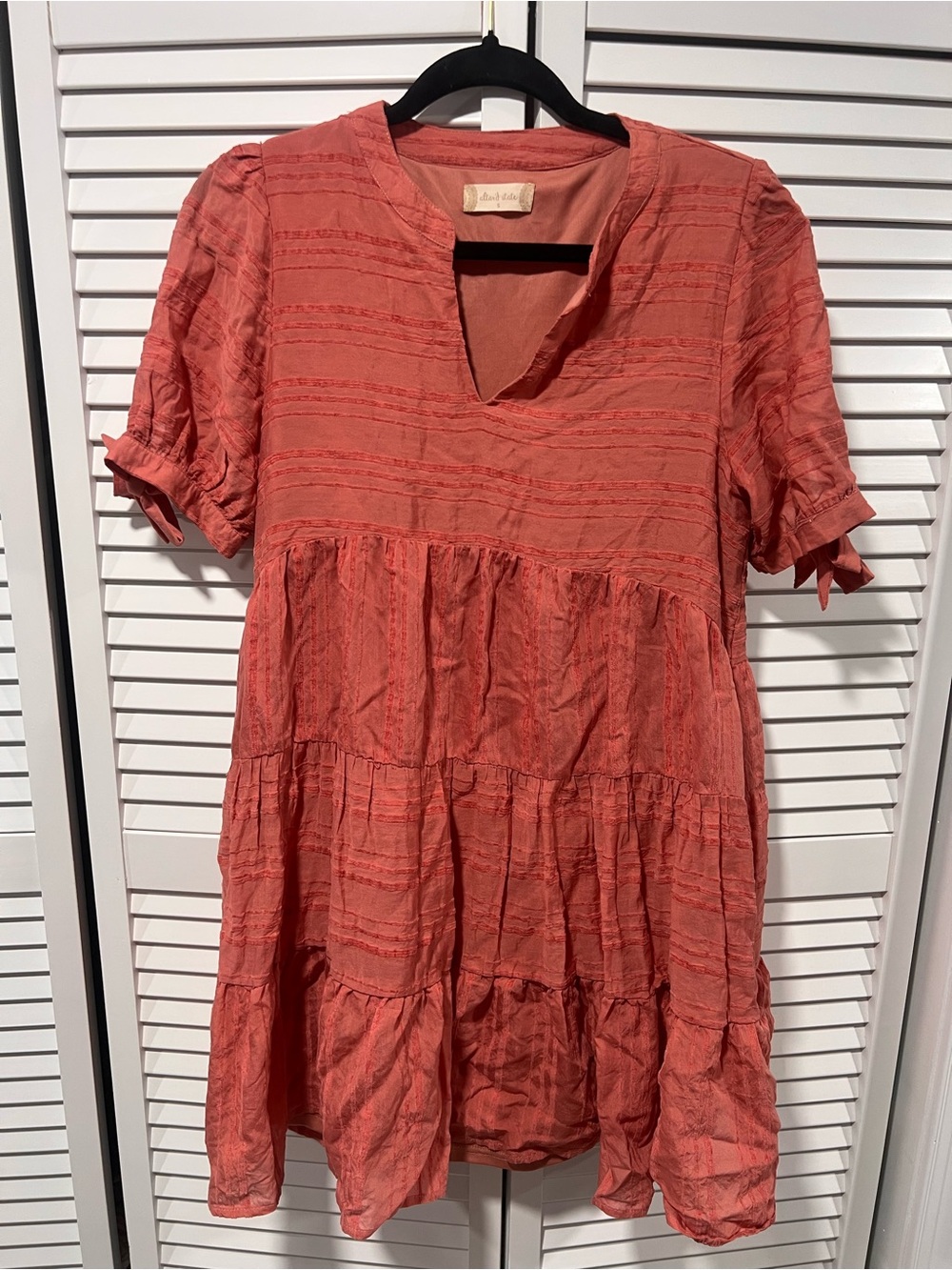 Altar'd State Coral Textured V-Neck Tunic